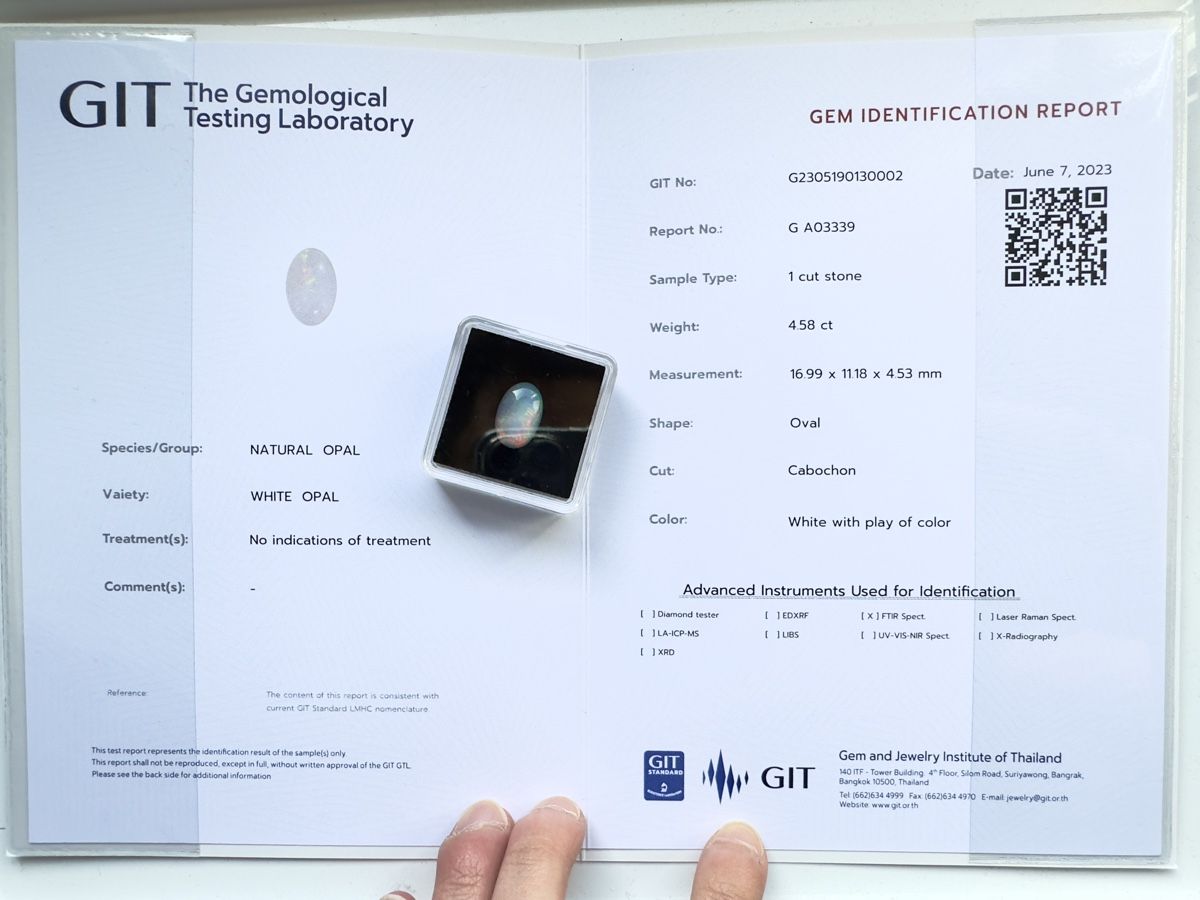 Edelsteine: 4.58 ct - Natural Opal with GIT Gem Identification Report – Neu (gemäss Beschreibung) aus Zürich von Yoohooz 8