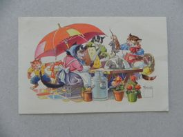 Katze Katzen Humor Jux Minouvis Nr.63 auf Markt Käse 1950