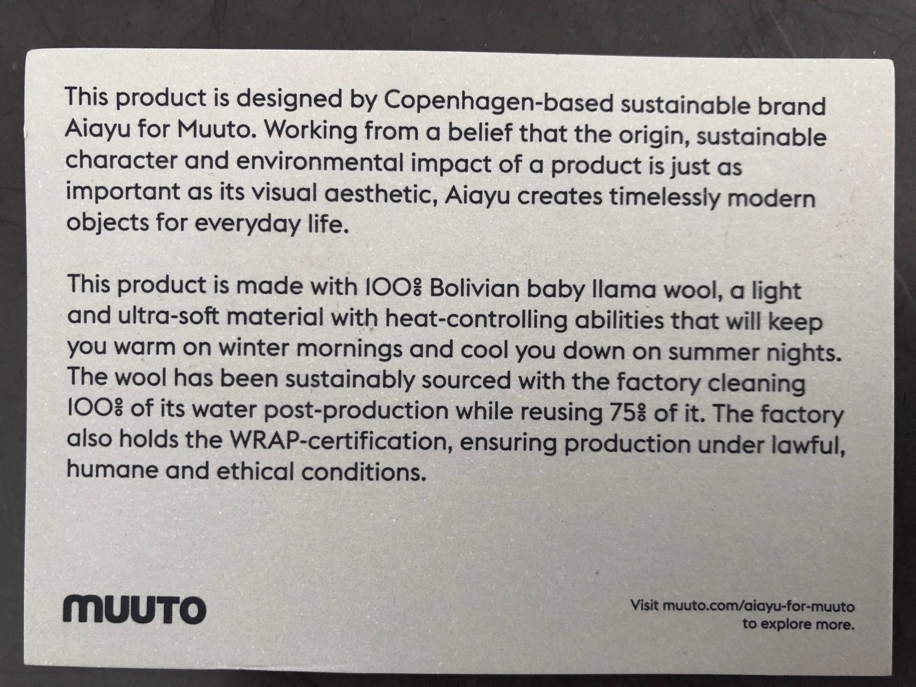 Coperte: Muuto Babylama-Wolle Decke – Nuovo (secondo la descrizione) da Oetwil an der Limmat venduto da tommyb1982 4