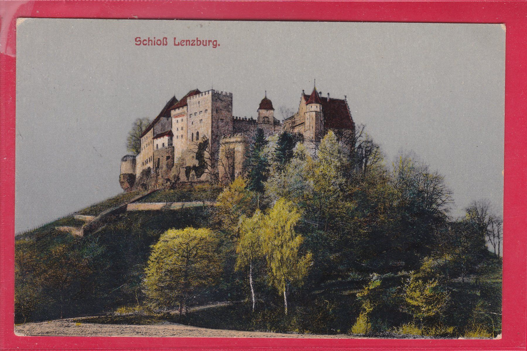 Cartoline postali: SCHLOSS LENZBURG, 4.7.1918 – Usato da Oberrieden venduto da Gebirgsstelze