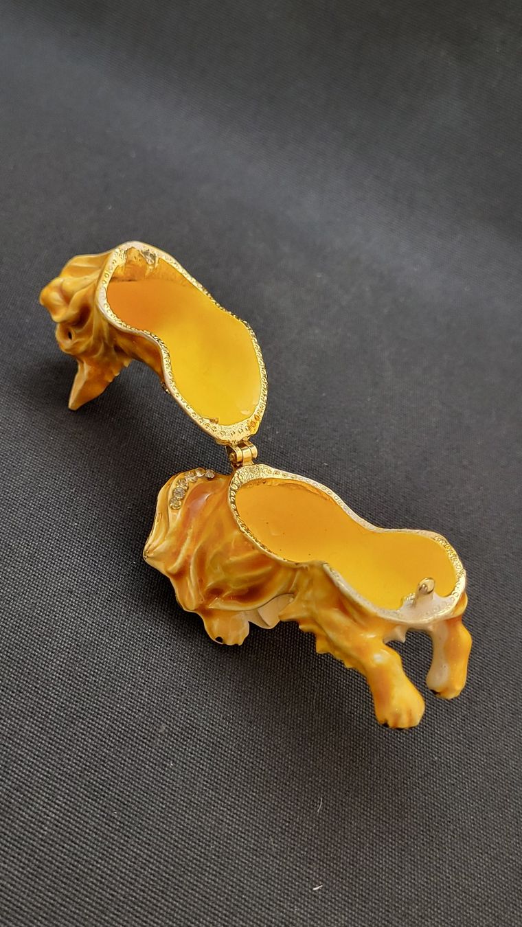 Statuette: Emailliertes Döschen HUND – Usato da Basel venduto da spinne02 2