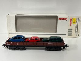 Märklin 44732 Flachwagen beladen mit Autos H0