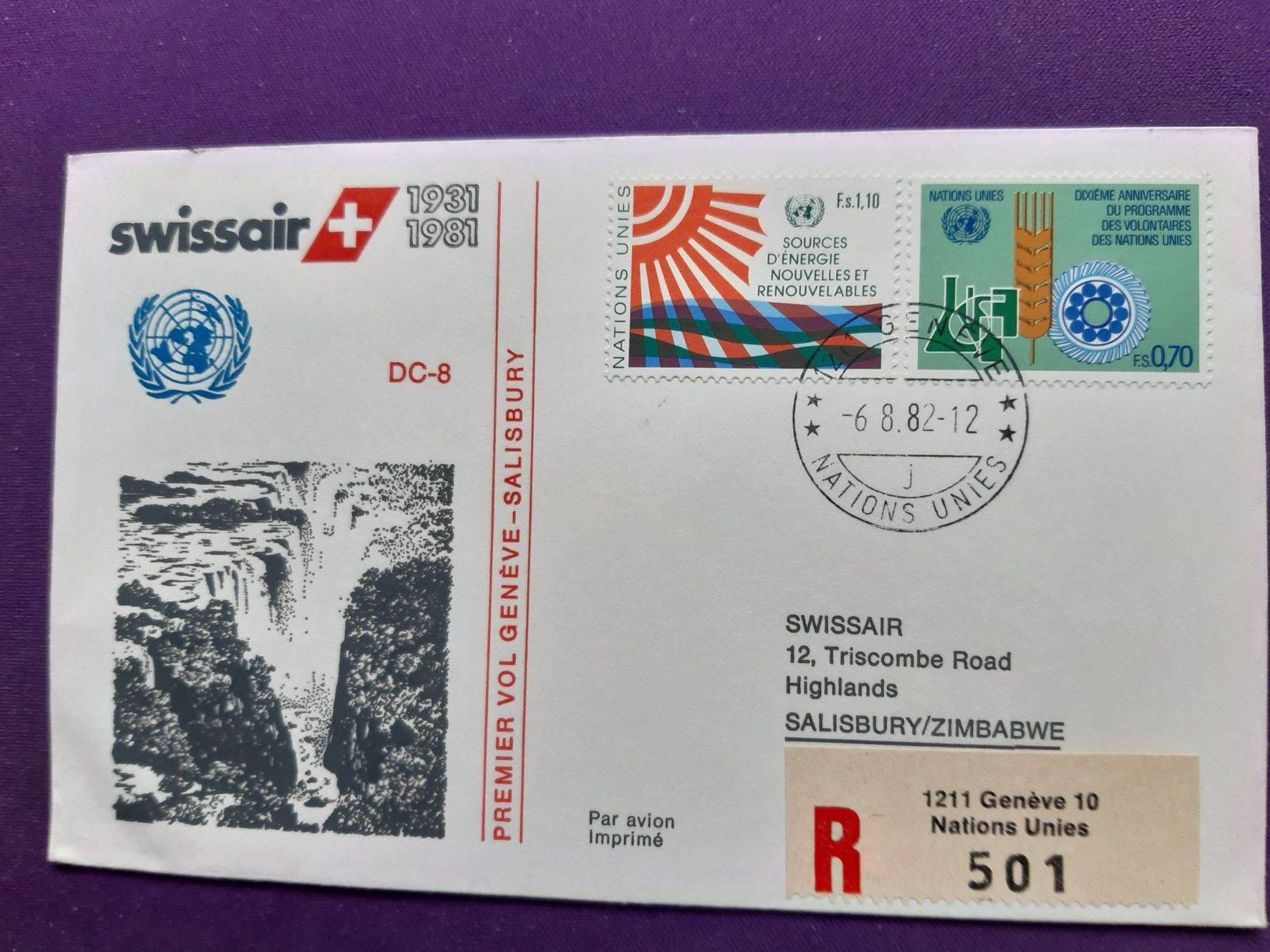 Alle Briefmarken: Flugbriefe 9 Stück, Nations unies, eingeschrieben – Neu (gemäss Beschreibung) aus Wangs von weisstannen01 7