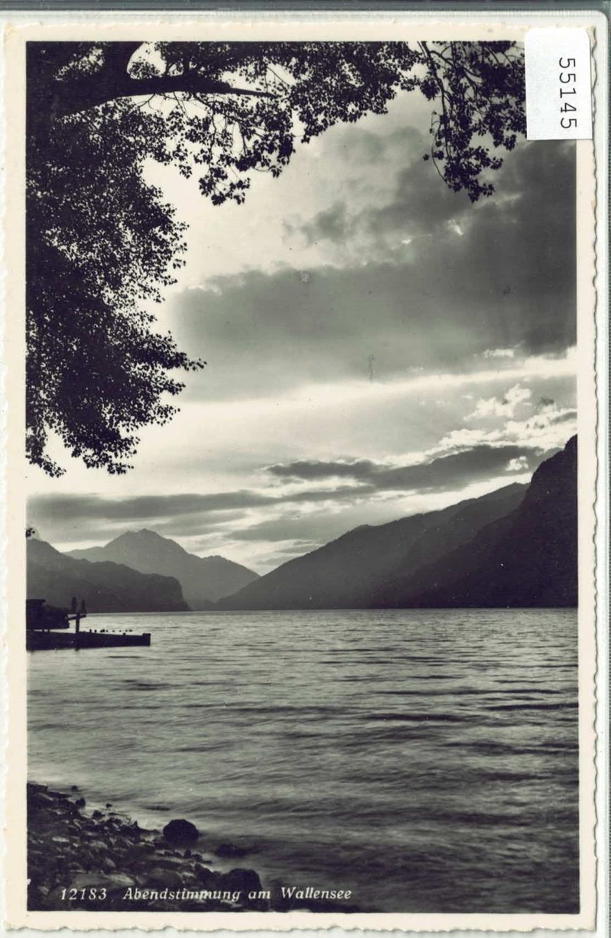 Ansichtskarten: Abendstimmung am Wallensee – Gebraucht aus Ettingen von Kartenplanet