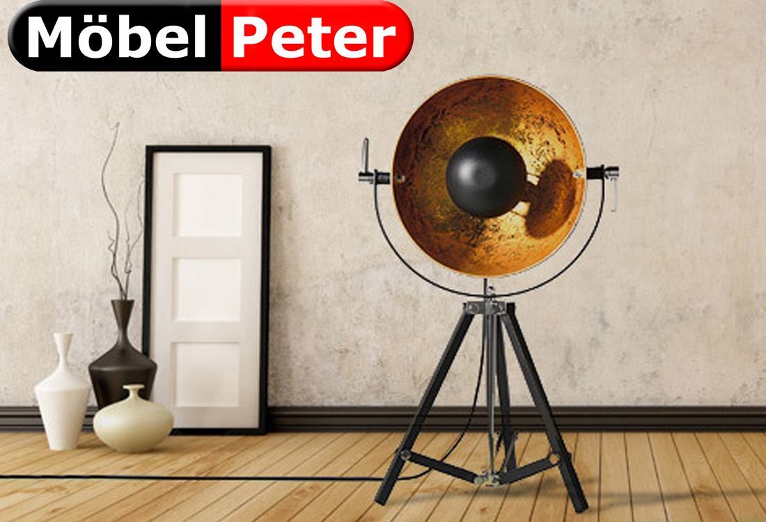 Lampade: Stehlampe gold / schwarz klein – Nuovo e nell'imballaggio originale da Kölliken venduto da Peter-Moebel 1
