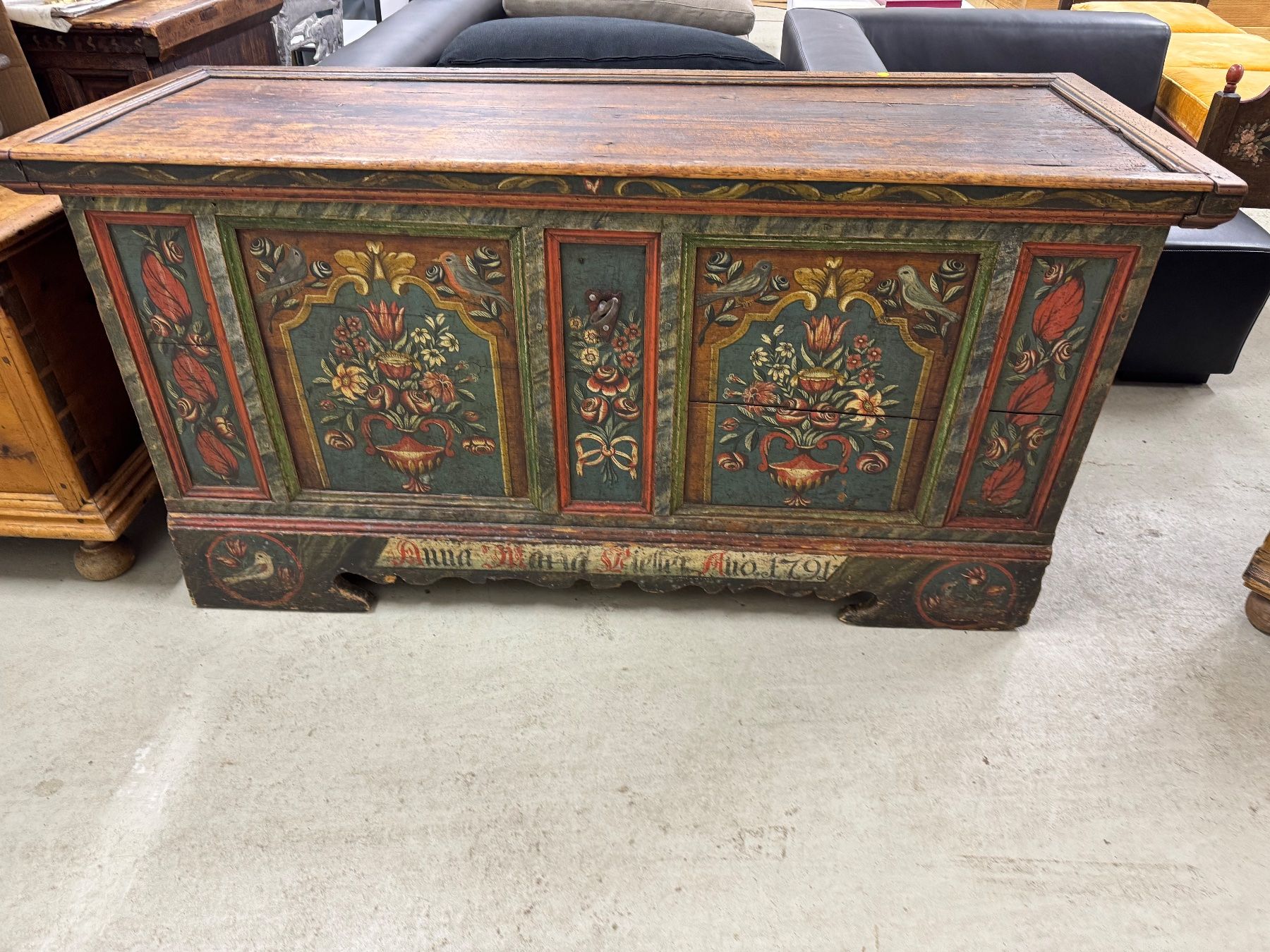 Cassapanche: Authentic Antique Bahut en Sapin - Year 1791 – Usato da Gsteig b. Gstaad venduto da Auctionly 4