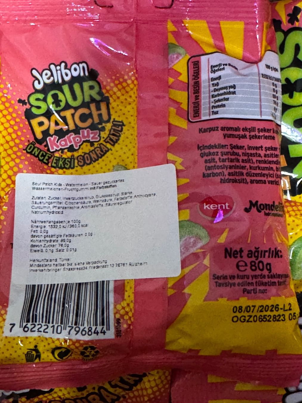 Cibi & Specialità: 20x Jelibon Sour Patch Watermelon 80g – Nuovo e nell'imballaggio originale da Zunzgen venduto da noa_wd92 1