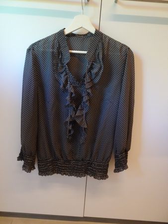 Grau-weiss gepunktete Bluse von Taifun Gr. M - M378
