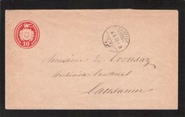 Tüblibrief , Sentier , 4.l.1876 , Innendruck , Kz. Vl normal