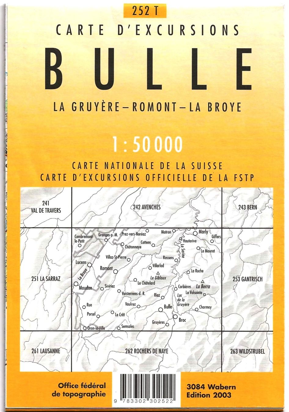 Cartes géographiques & atlas: Wanderkarte 252 T Bulle 1:50'000 – Neuf (Voir description) à Lenk im Simmental par Ruedauph 1
