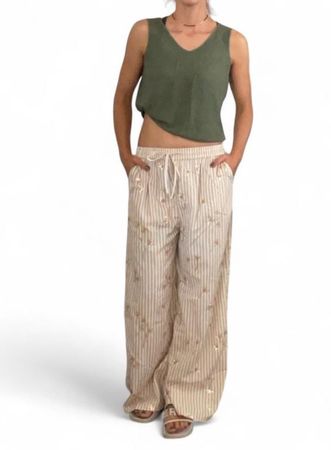 cool pants with stripes and handstitched embroidery, S-M