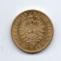 (626) DE, Preussen, 20 Mark 1888, Willi Ⅱ, rar, vz/stgl