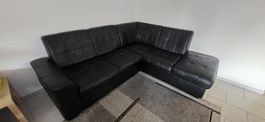 Schwarzes Leder-Ecksofa GRATIS 
