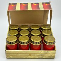 Lot de 12 bougies funéraires LED rouges