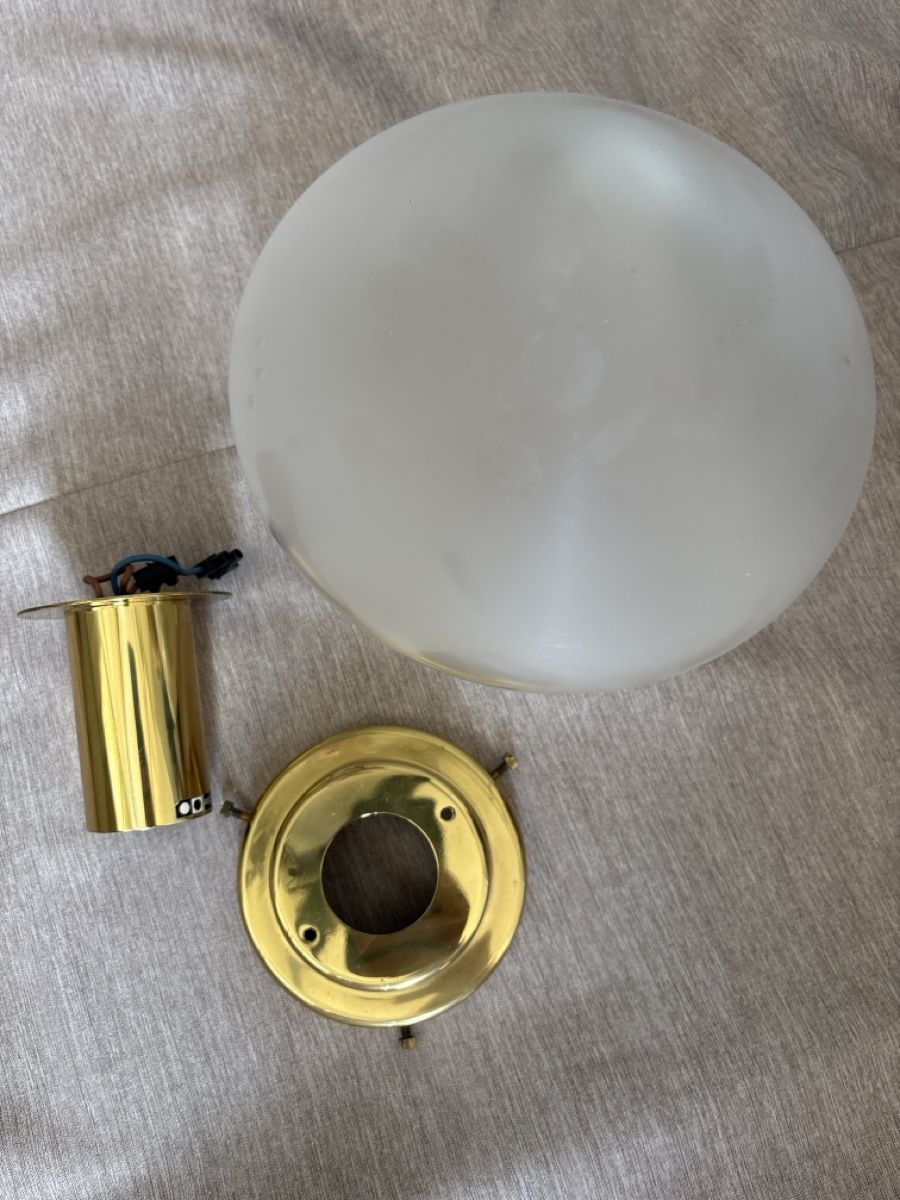 Kronleuchter & Deckenlampen: Lampenschirm Glas matt Messing – Gebraucht aus Rudolfstetten von Mtiny