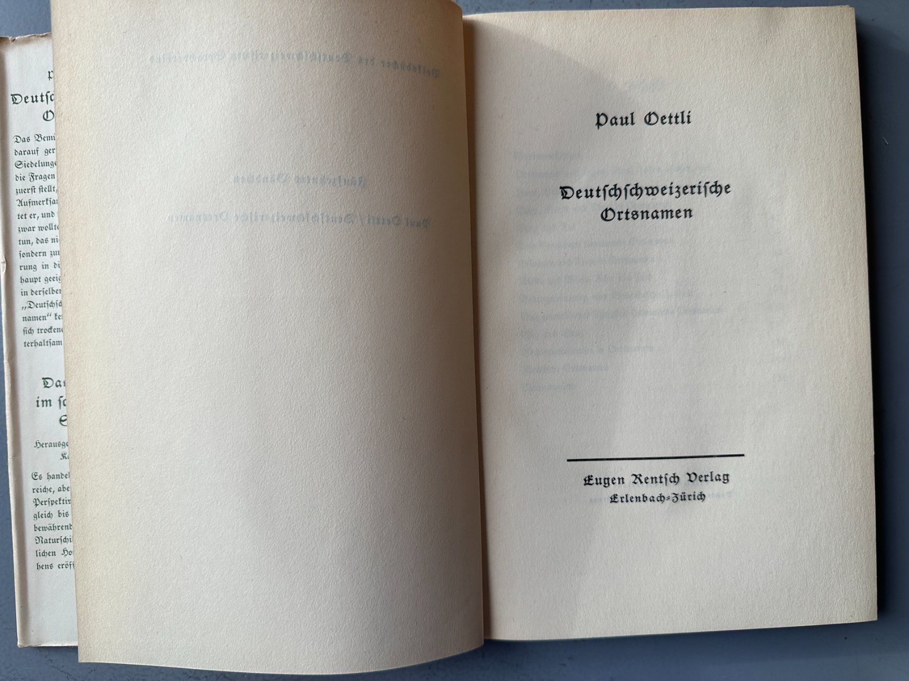 Bücher: Paul Oertli: Deutschschweizerische Ortsnamen – Gebraucht aus Zürich von allp 2