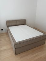 Bettgestell mit Kopfteil hellbraun Grösse 180x220 cm