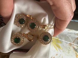 Ensemble de bijoux élégant, couleur émeraude, neuf ✨💎 47