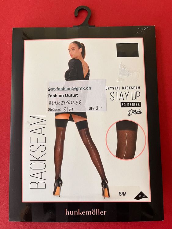 Strapsstrümpfe, Lurex Top Back Seam, HUNKEMÖLLER, Grösse S/M (Neu und ...