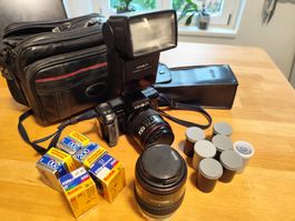 Minolta Spiegelreflexkamera Set - Vintage Fotografie!