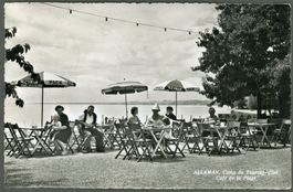 AK sw Allaman VD Camp Touring-Club,Café de la Plage ≈1959 