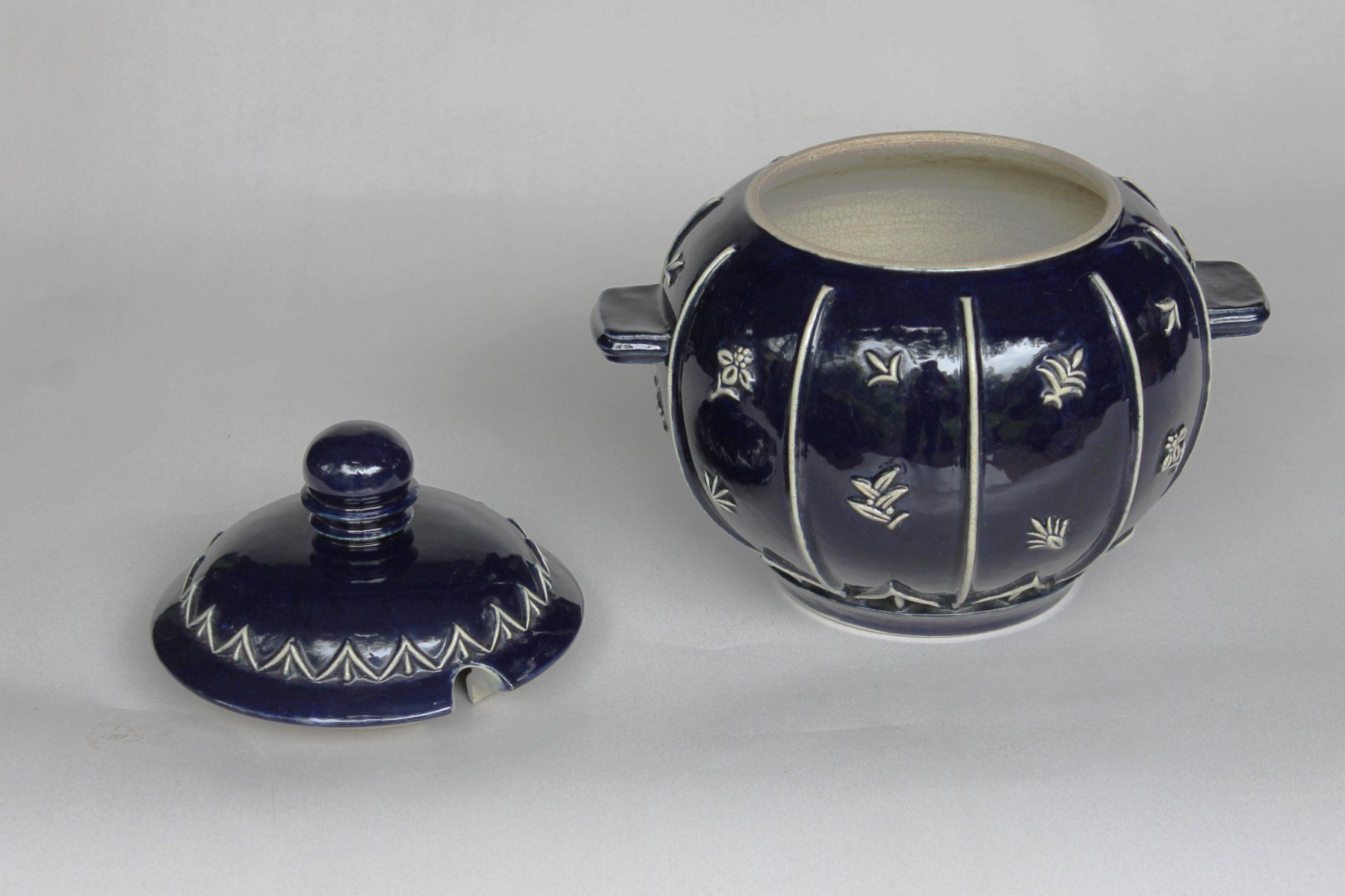 Ciotole: Grosse Merkelbach Jugendstil Dose / Bowle um 1918. – Usato da Bern venduto da secondchoice 2