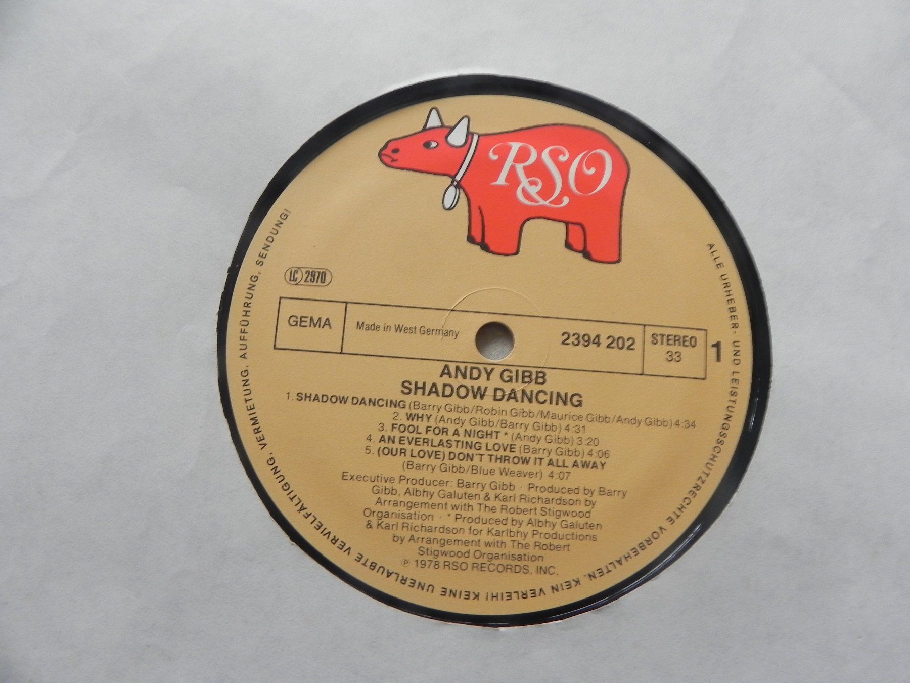 Dischi in vinile: LP brit.-Australien Pop Sänger Andy Gibb 1978 Shadow Dancing – Usato da Siebnen venduto da krimsie 3