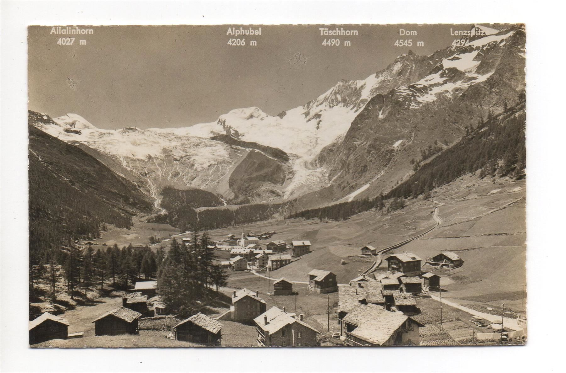 Ansichtskarten: SAAS-FEE mit Fee-Gletscher, Allalinhorn – Gebraucht aus Jona von philajona
