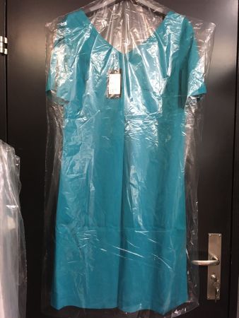 Piu & Piu weites Sommer V Kleid Volant Arm BW türkis Gr 42