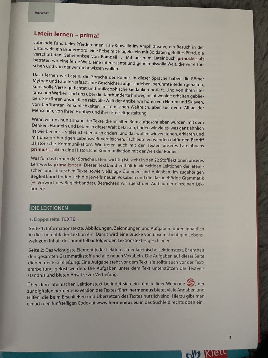Libri: Latein Prima Kompakt Textband von Klett/Buchner – Nuovo (secondo la descrizione) da Wangen ZH venduto da Starseaker1 1