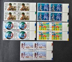 Sonderpostmarken I/ ET (1989) Viererblöcke mit Tab