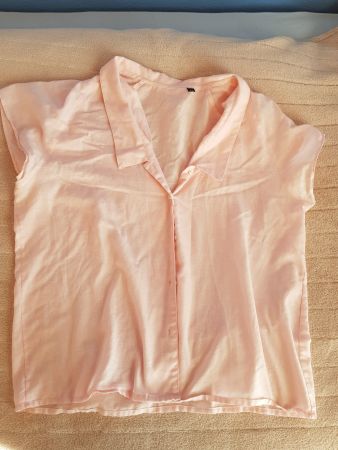 Rosa kurzarm Bluse