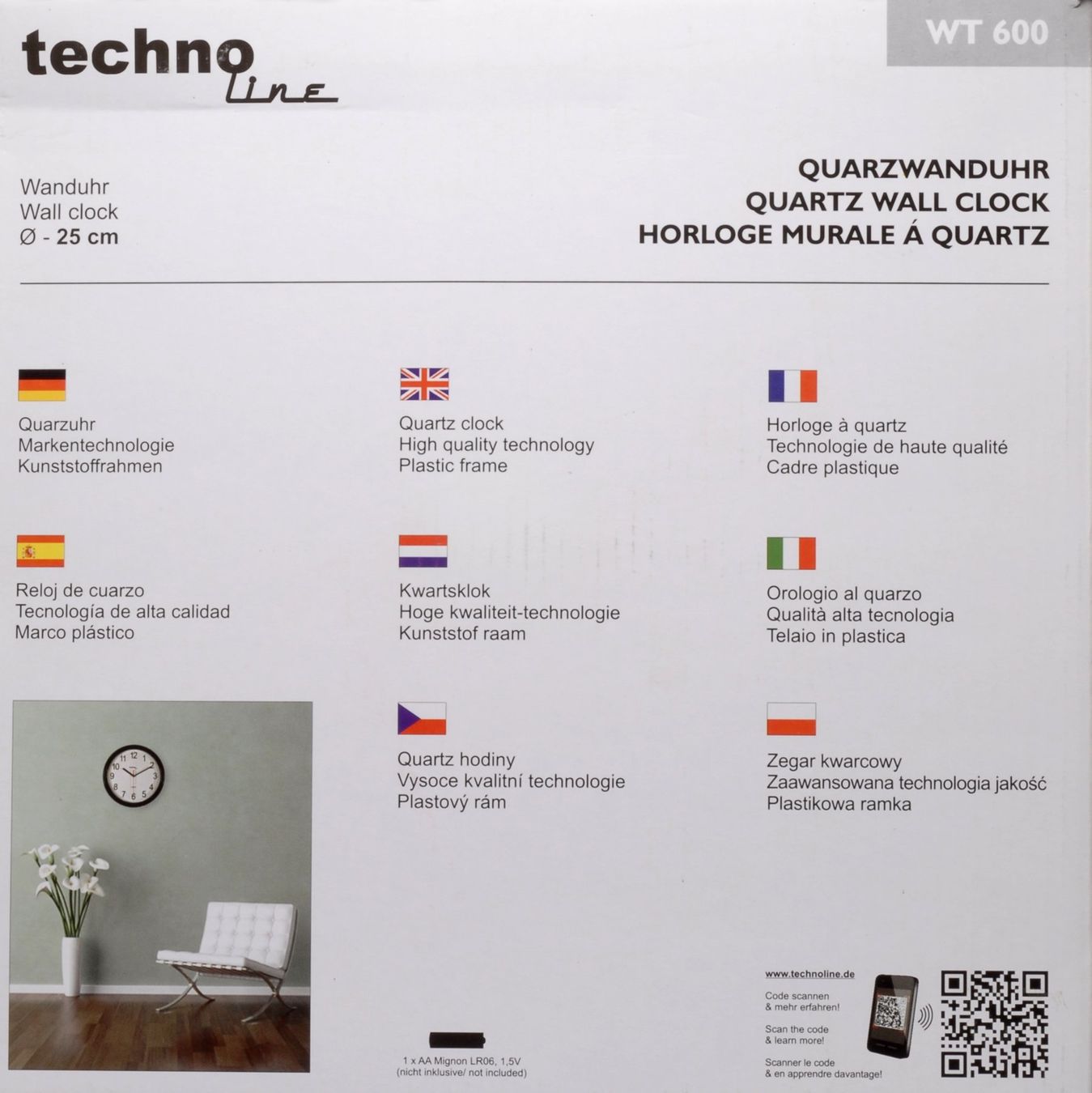 Pendules & Horloges murales: TECHNOLINE Quarzwanduhr WT-600 – Neuf avec emballage d'origine à Lostorf par real-value 3