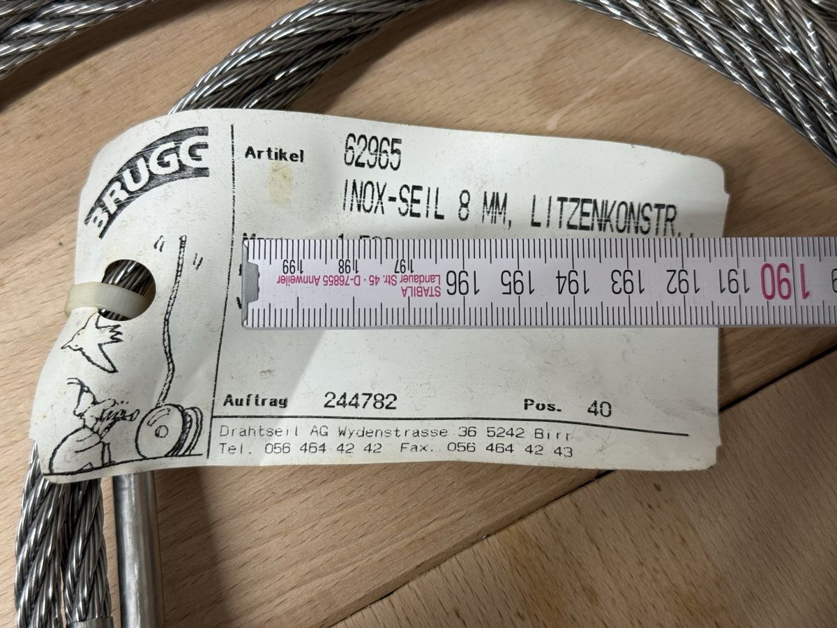 Corde: Inox Seile 8 mm mit Haltern – Nuovo (secondo la descrizione) da Roggwil BE venduto da fengshui 5