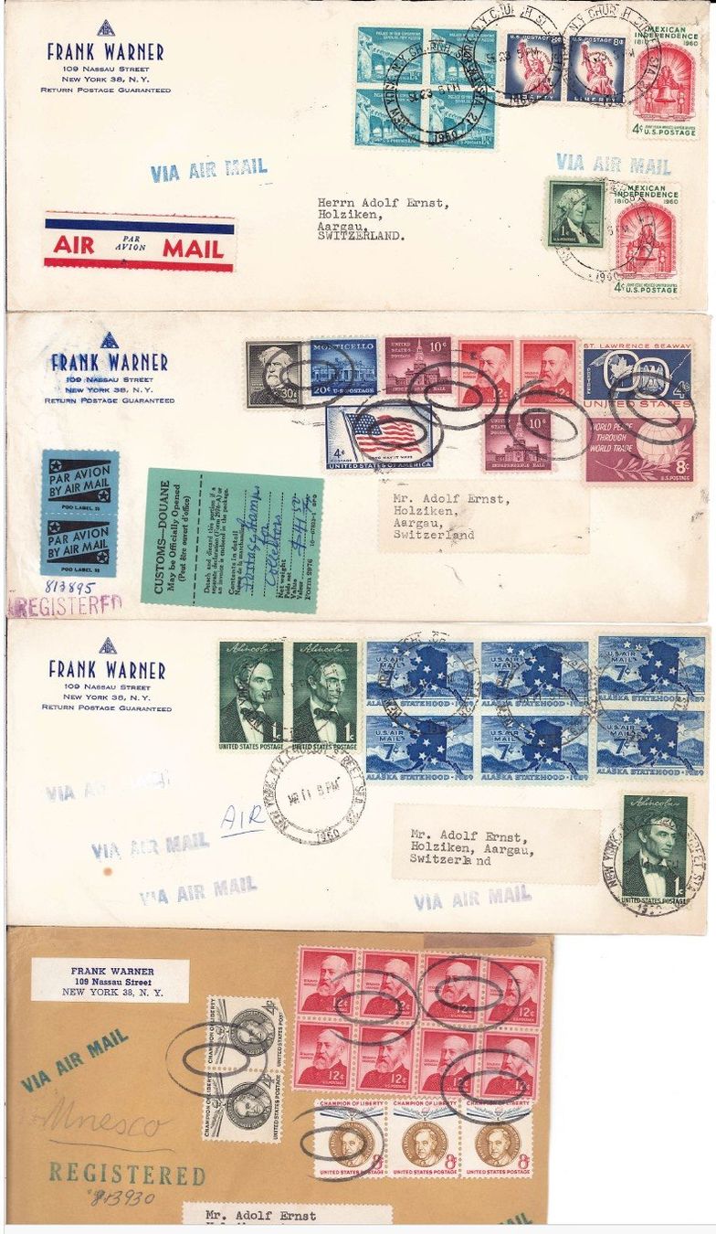 Tutti i francobolli: 6 USA-Flugbriefe – Usato da Bellach venduto da qsearch 2