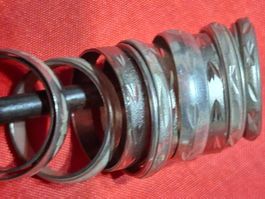12 Stk Ringe; Vintage Stapelringe aus Neusilber ohne Punze
