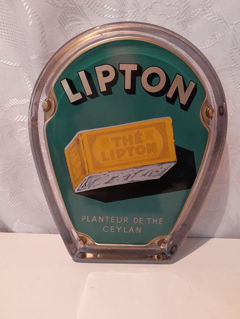 Piatti: Lipton Zahlteller, Wechselgeldtablett, aus Glas, 1952 – Usato da Schwarzenbach SG venduto da utschu09 1