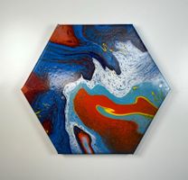 Acryl-Flüssigmalerei, Sechseck