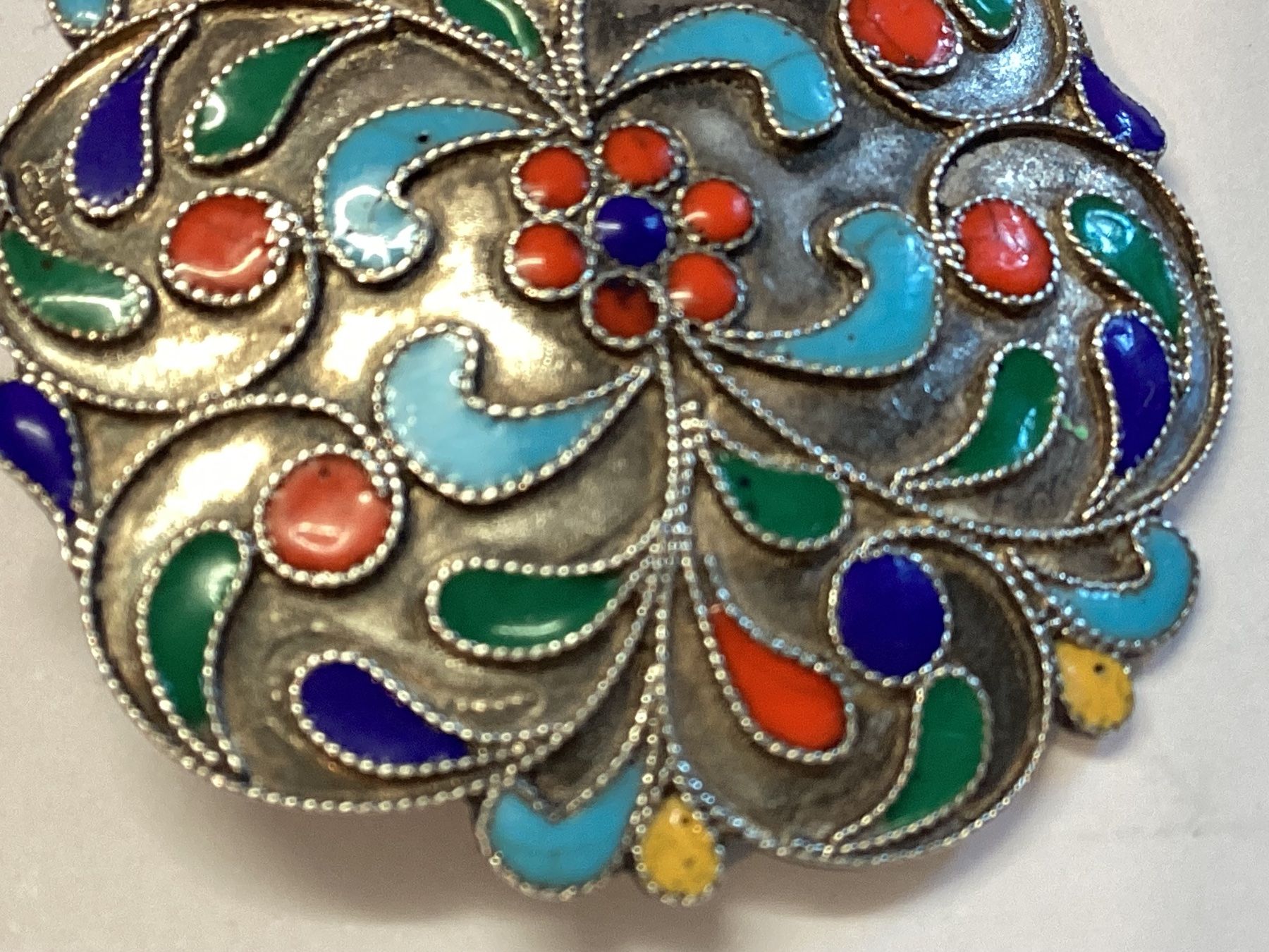 Spille & Fermagli: Vintage Silber Brosche , Cloisonné Emaille Handarbeit – Usato da Eglisau venduto da mar_5rn2 5