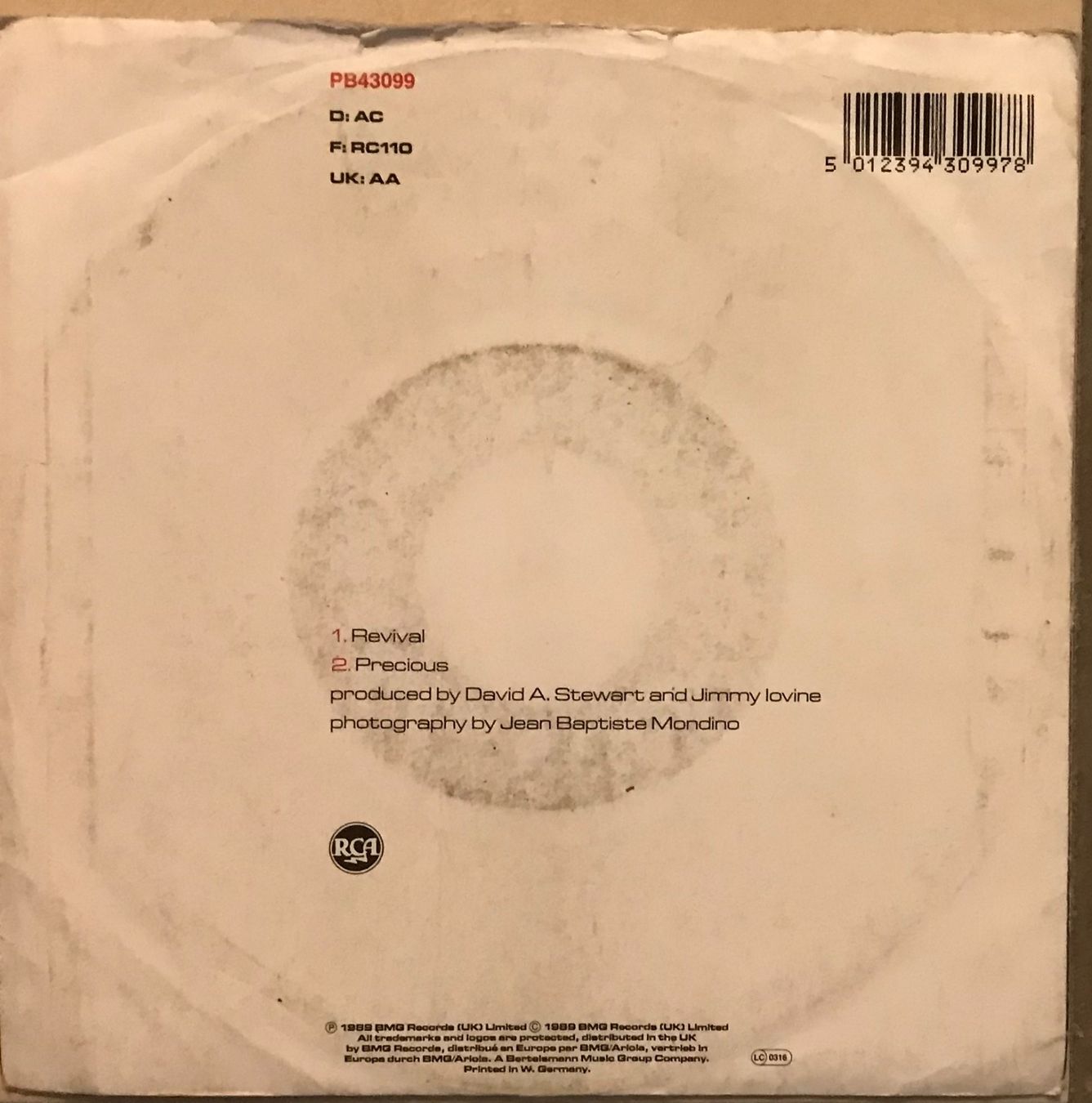 Dischi in vinile: EURYTHMICS - REVIVAL – Usato da Bussigny venduto da vinyl-pas-cher 1