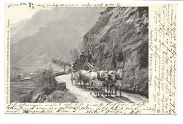 Alpenpost an der Grimselstrasse ob Innertkirchen Postkutsche