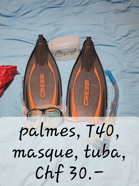 Pinne, Maschere & Boccagli: Palmes, masque, tuba  – Usato da Le Sentier venduto da dtr_9hyj 4