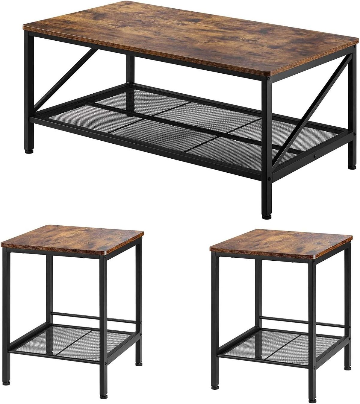 Set di tavolo e panche: Couchtisch, 2 Beistelltischen, 3er Set – Nuovo (secondo la descrizione) da Pieterlen venduto da Plasticbox 1