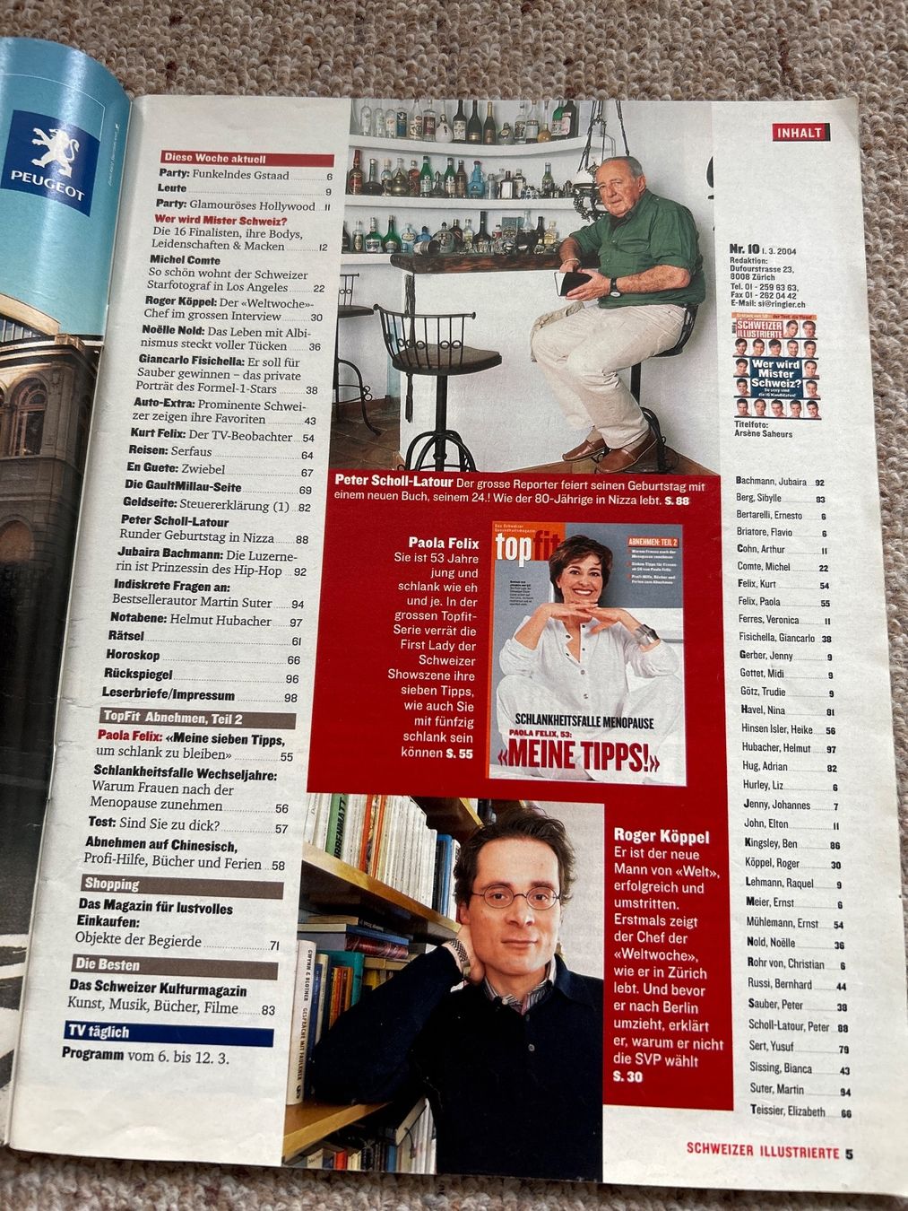 Zeitschriften & Magazine: Schweizer Illustrierte 1.3.2004 Mr Schweiz michel Compte – Gebraucht aus Champfèr von Rothli 1