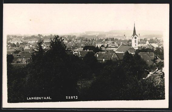 Ansichtskarten: AK Langenthal, Teilansicht mit Kirche – Gebraucht aus Berlin von bartko-reher