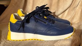 Vitaform Damen Sneaker Hirschleder marine gelb Gr. 40 NEU