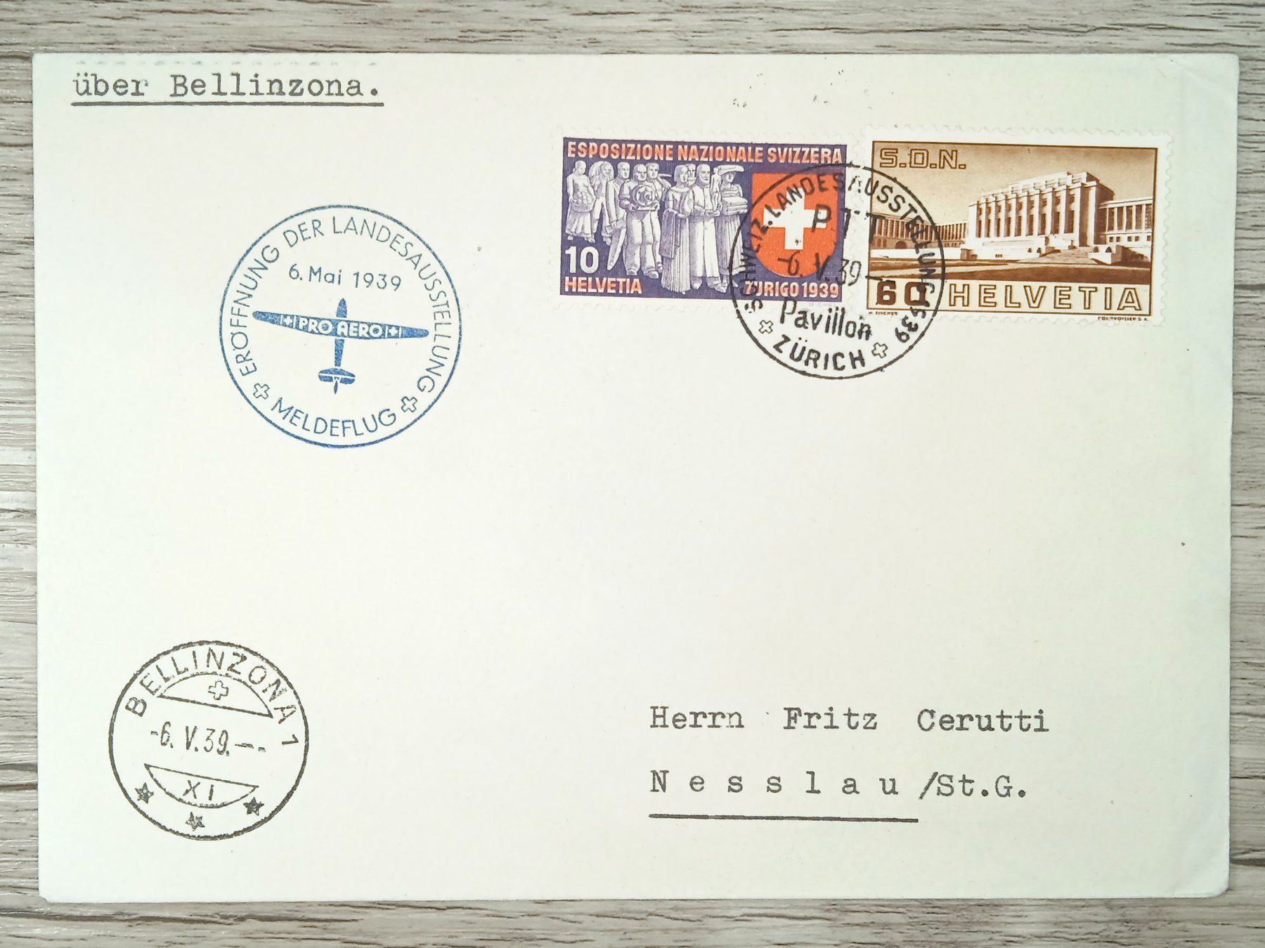 Tutti i francobolli: TR10 Enveloppe + Timbre Suisse 1939 – Usato da Cousset venduto da Patrick_Collections