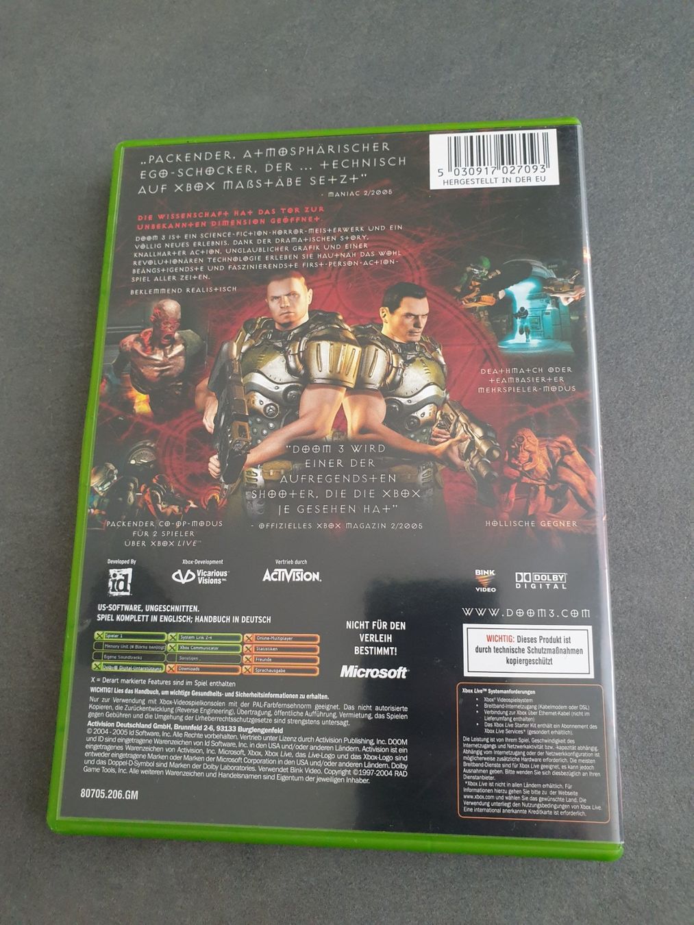 Microsoft Spiele: Doom 3 Xbox neuwertig – Neu (gemäss Beschreibung) aus Füllinsdorf von master_mind 1