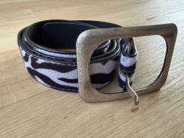 Gürtel mit Zebramuster, 95 cm, Wechselschnalle