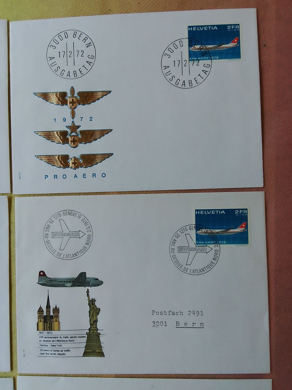 Alle Briefmarken: 6 Flugpostbriefe – Gebraucht aus Marbach LU von Steinbeck1 2